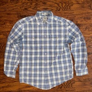 L.L. Bean Men's Traditional Fit Long Sleeve 100% Cotton Plaid Button-Down Shirt